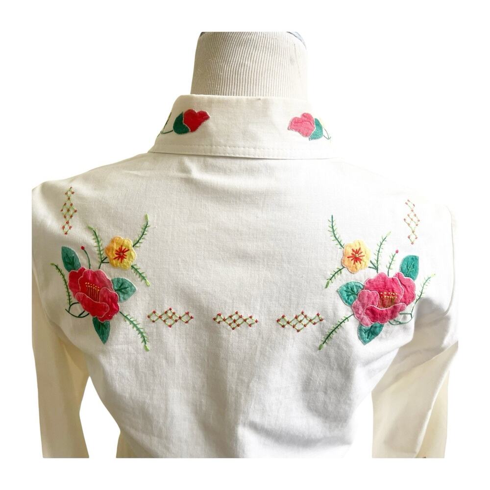 King James Women’s Embroidered Long Sleeve Button Down Shirt Long Sleeve Small - Picture 5 of 12